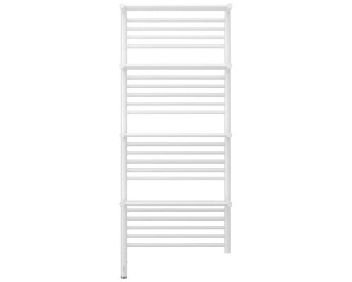 Заказать Полотенцесушитель электрический 1200х500 белый глянец МЭМ левый Сунержа Богема с полкой 3.0 12-5808-1250 в магазине сантехники Santeh-Crystal.ru