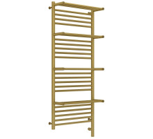 Полотенцесушитель электрический 1200х500 состаренная латунь МЭМ правый Сунержа Богема с полкой 3.0 051-5809-1250