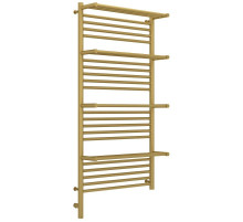 Полотенцесушитель электрический 1200х600 золотой матовый МЭМ левый Сунержа Богема с полкой 3.0 032-5808-1260