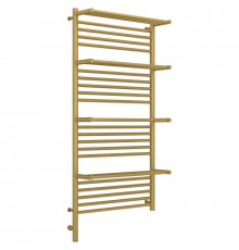 Полотенцесушитель электрический 1200х600 золотой матовый МЭМ левый Сунержа Богема с полкой 3.0 032-5808-1260