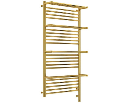 Заказать Полотенцесушитель электрический 1200х600 золотой МЭМ правый Сунержа Богема с полкой 3.0 03-5809-1260 в магазине сантехники Santeh-Crystal.ru