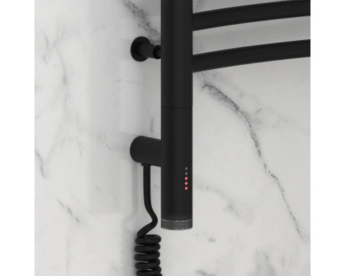 Заказать Полотенцесушитель электрический 1000х600 черный матовый МЭМ левый Сунержа Флюид 3.0 31-5820-1060 в магазине сантехники Santeh-Crystal.ru