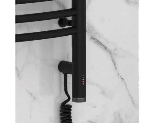 Приобрести Полотенцесушитель электрический 1000х500 черный матовый МЭМ правый Сунержа Флюид 3.0 31-5821-1050 в магазине сантехники Santeh-Crystal.ru