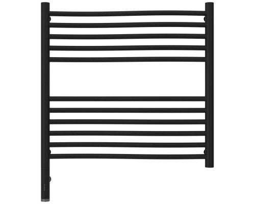 Купить Полотенцесушитель электрический 600х600 черный матовый МЭМ левый Сунержа Флюид 3.0 31-5820-6060 в магазине сантехники Santeh-Crystal.ru