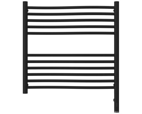Купить Полотенцесушитель электрический 600х600 черный матовый МЭМ правый Сунержа Флюид 3.0 31-5821-6060 в магазине сантехники Santeh-Crystal.ru
