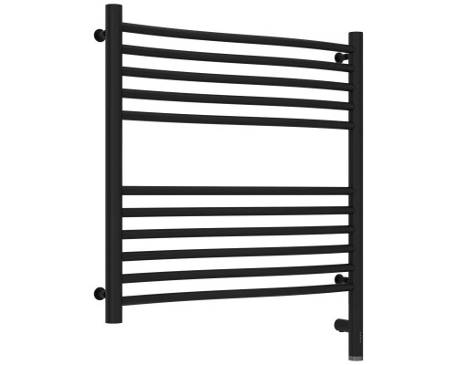 Купить Полотенцесушитель электрический 600х600 черный матовый МЭМ правый Сунержа Флюид 3.0 31-5821-6060 в магазине сантехники Santeh-Crystal.ru
