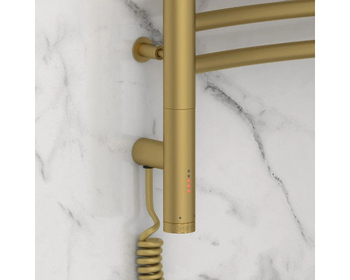 Купить Полотенцесушитель электрический 1200х600 золотой матовый МЭМ левый Сунержа Флюид 3.0 032-5820-1260 в магазине сантехники Santeh-Crystal.ru