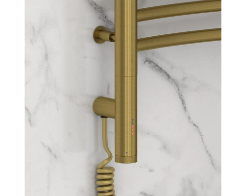 Заказать Полотенцесушитель электрический 1200х600 состаренная латунь МЭМ левый Сунержа Флюид 3.0 051-5820-1260 в магазине сантехники Santeh-Crystal.ru