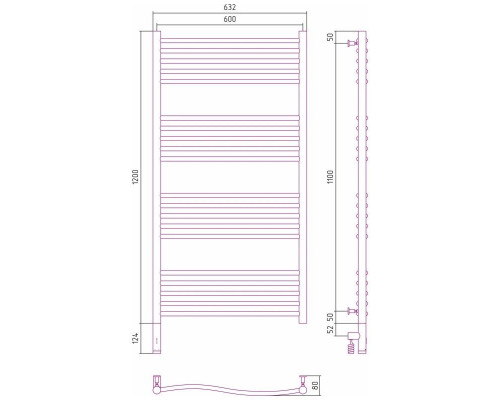 Приобрести Полотенцесушитель электрический 1200х600 белый матовый МЭМ левый Сунержа Флюид 3.0 30-5820-1260 в магазине сантехники Santeh-Crystal.ru