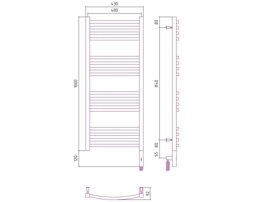 Приобрести Полотенцесушитель электрический 1000х400 сатин МЭМ правый Сунержа Аркус 3.0 071-5705-1040 в магазине сантехники Santeh-Crystal.ru