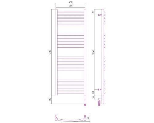 Заказать Полотенцесушитель электрический 1200х400 белый глянец МЭМ правый Сунержа Аркус 3.0 12-5705-1240 в магазине сантехники Santeh-Crystal.ru