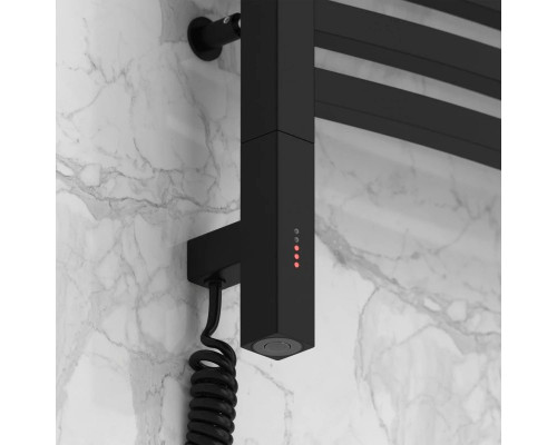 Купить Полотенцесушитель электрический 600х600 черный матовый МЭМ левый Сунержа Аркус 3.0 31-5704-6060 в магазине сантехники Santeh-Crystal.ru