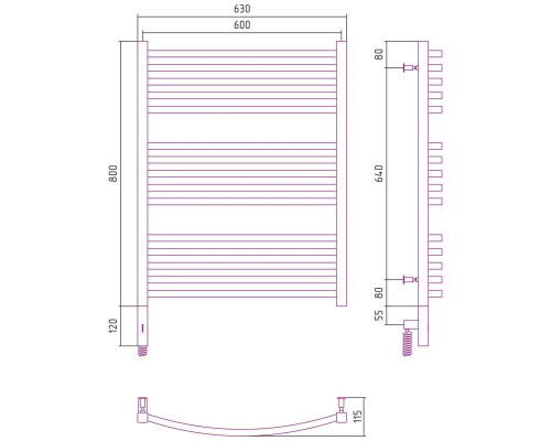 Заказать Полотенцесушитель электрический 800х600 белый матовый МЭМ левый Сунержа Аркус 3.0 30-5704-8060 в магазине сантехники Santeh-Crystal.ru