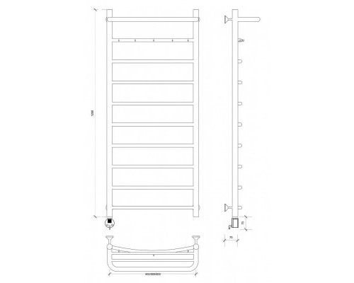 Приобрести Полотенцесушитель электрический 1270х532 ТЭН левый Secado Милан 1КСП 4603759406374 в магазине сантехники Santeh-Crystal.ru
