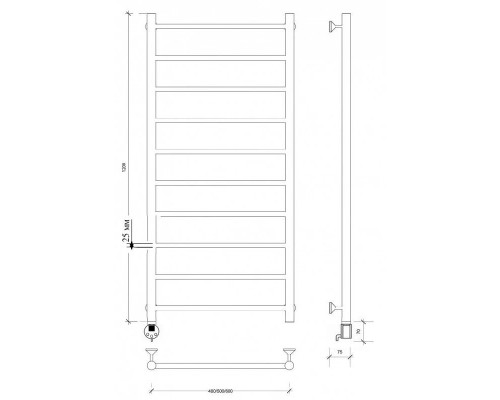 Приобрести Полотенцесушитель электрический 1270х532 ТЭН левый Secado Триада 1 Плюс 4673739247228 в магазине сантехники Santeh-Crystal.ru