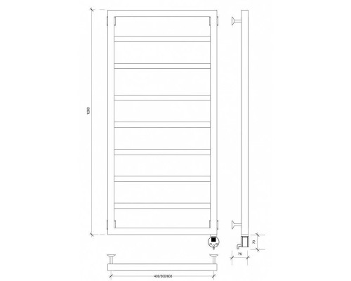 Заказать Полотенцесушитель электрический 1270х530 ТЭН правый Secado Парма 4603777443306 в магазине сантехники Santeh-Crystal.ru