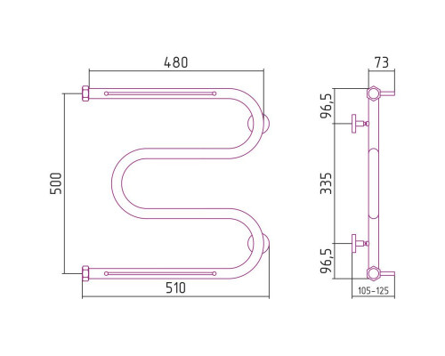 Приобрести Полотенцесушитель водяной 500х500 золотой матовый Сунержа М-образный 2 полки 032-0008-5050 в магазине сантехники Santeh-Crystal.ru