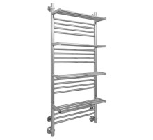 Полотенцесушитель водяной 1200х500 подключение диагональное/нижнее Сунержа Богема +4 полки 00-0104-1250