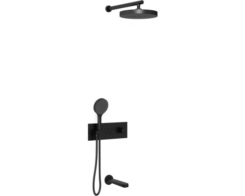 Душевой комплект Vincea Inspire VSFW-432TI3MB 300 мм, с термостатом, черный матовый