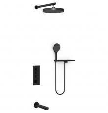 Душевой комплект Vincea Inspire VSFW-433TI5RMB 300 мм, с термостатом, черный матовый