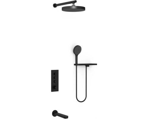 Душевой комплект Vincea Inspire VSFW-433TI5RMB 300 мм, с термостатом, черный матовый
