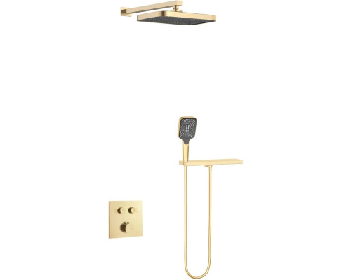 Душевой комплект Vincea VSFW-4211RBG 315x210 мм, со смесителем, золотой матовый