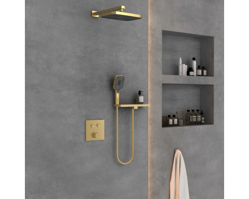 Душевой комплект Vincea VSFW-4211RBG 315x210 мм, со смесителем, золотой матовый