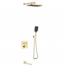 Душевой комплект Vincea VSFW-4311BG 315x210 мм, со смесителем, золотой матовый