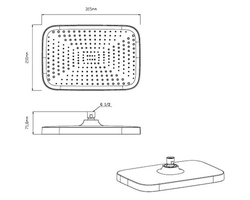 Душевой комплект Vincea VSFW-4311BG 315x210 мм, со смесителем, золотой матовый