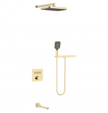 Душевой комплект Vincea VSFW-4311RBG 315x210 мм, со смесителем, золотой матовый
