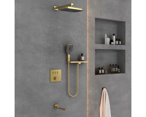 Душевой комплект Vincea VSFW-4311RBG 315x210 мм, со смесителем, золотой матовый