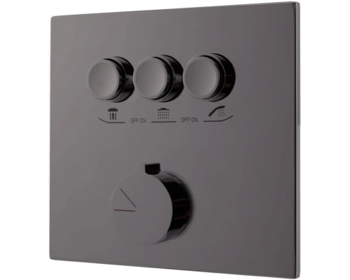 Душевой комплект Vincea Inspire VSFW-431I2RGM 300 мм, со смесителем, вороненая сталь