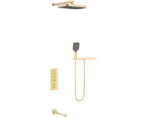 Душевой комплект Vincea VSFW-431T1RBG 315x210 мм, с термостатом, золотой матовый