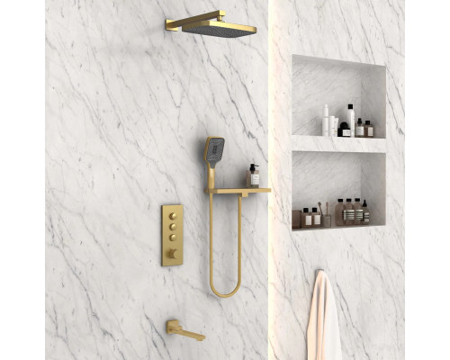 Душевой комплект Vincea VSFW-431T1RBG 315x210 мм, с термостатом, золотой матовый