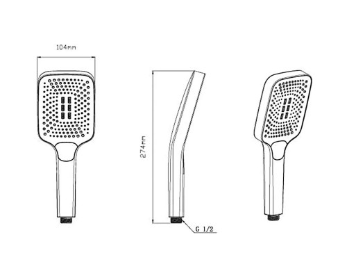 Душевой комплект Vincea VSFW-431T1RBG 315x210 мм, с термостатом, золотой матовый