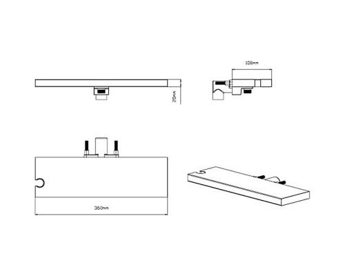 Душевой комплект Vincea VSFW-431T1RBG 315x210 мм, с термостатом, золотой матовый