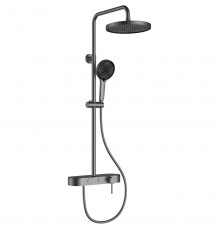 Душевая система Vincea VSFS-402GM 255 мм, со смесителем, вороненая сталь