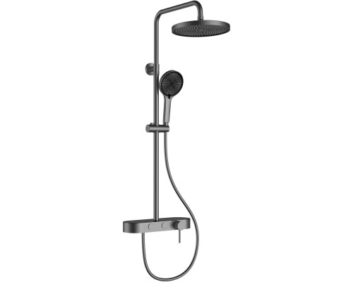 Душевая система Vincea VSFS-402GM 255 мм, со смесителем, вороненая сталь