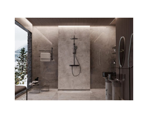 Душевая система Vincea VSFS-402MB 255 мм, со смесителем, черный матовый