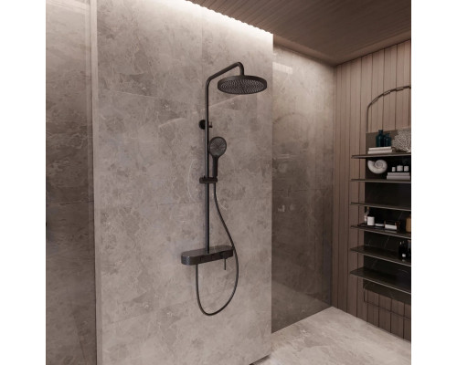 Душевая система Vincea VSFS-402MB 255 мм, со смесителем, черный матовый