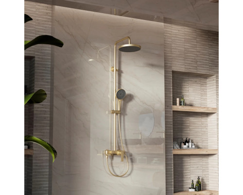 Душевая система Vincea VSFS-413BG 250 мм, со смесителем, золотой матовый