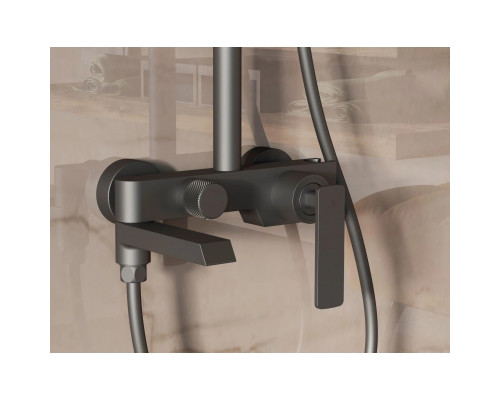 Душевая система Vincea VSFS-413GM 250 мм, со смесителем, вороненая сталь