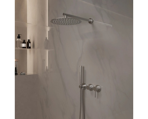 Душевой комплект Vincea Groove VSFW-4G01BN 300 мм, со смесителем, сатин