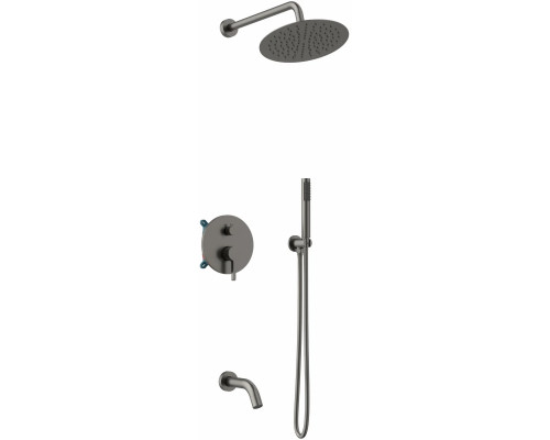Душевой комплект Vincea Villa VSFW-1VL3GM 250 мм, со смесителем, вороненая сталь