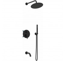 Душевой комплект Vincea Villa VSFW-1VL3MB 250 мм, со смесителем, черный матовый