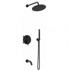 Душевой комплект Vincea Villa VSFW-1VL3MB 250 мм, со смесителем, черный матовый