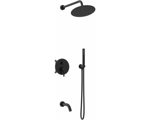 Душевой комплект Vincea Villa VSFW-1VL3MB 250 мм, со смесителем, черный матовый