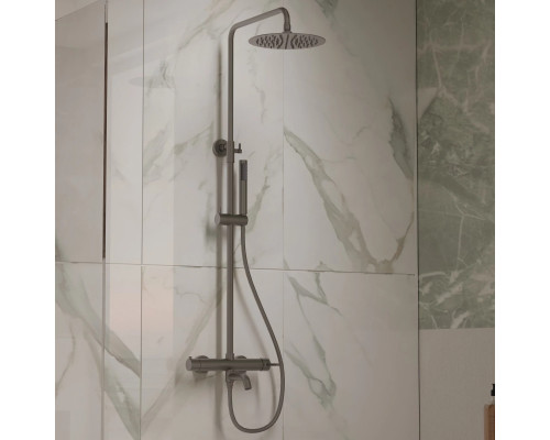 Душевая система Vincea Villa VSFS-1VL1GM 250 мм, со смесителем, вороненая сталь