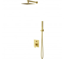 Душевой комплект Vincea Dice VSFW-2DS1BG 245 мм, со смесителем, золотой матовый