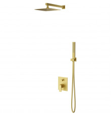 Душевой комплект Vincea Dice VSFW-2DS1BG 245 мм, со смесителем, золотой матовый